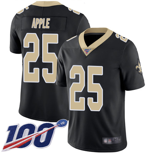 Men New Orleans Saints Limited Black Eli Apple Home Jersey NFL Football #25 100th Season Vapor Untouchable Jersey